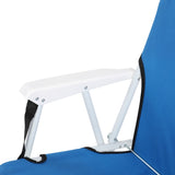 Oxford Cloth Iron Outdoor Beach Chair Blue 16577017