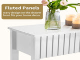 Modern Console Table with 3 Drawers and Open Storage Shelf, Entryway Table Narrow Long Sofa Table 09904615