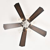 52'' Crystal Shade Ceiling Fan Lamp ,3 Speed ,4 Timing , 5 Reversible Blades Crystal Ceiling Fan W1592P253975