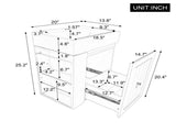 20-Inch Bathroom Vanity with Ceramic Sink, MDF Storage Cabinet with Drawer, Side Shelf & Golden N725P314023B