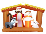 6ft Inflatable Nativity Scene - 6 Built-in LED Lights Weather-Resistant Polyester Xmas Outdoor Decor 92207829