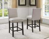 ZNTS Biony Tan Fabric Counter Height Stools with Nailhead Trim, Set of 2 T2574P181629