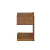 Modern Home 1pc End Table with Drawer Open Platform Storage USB Port Brown Finish Wooden B011P194591