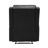 Black Reclining Chair 1pc Comfort Seating Faux Leather Upholstery Living Room Furniture Solid Wood B011P294664