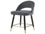 Grey and Black Open Back Counter Height Stools B062P145580
