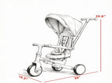 Pink 7-in-1 Toddler Tricycle Stroller for 1-5 Years Old, Adjustable Push Handle, Rotatable Seat, 03510284