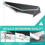 13*8FT gray retractable awning aluminum alloy bracket polyester cloth retractable 83374909