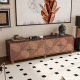 70"-90" Extendable TV Cabinet, Modern Entertainment Center with Storage and Adjustable Shelves, Mid W1435P190370