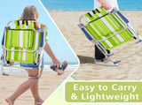 63*70*99cm Heightened Oxford Cloth Silver White Aluminum Tube Bearing 100kg Beach Chair Green 51900135