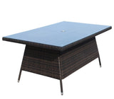 Outdoor patio Furniture Rectangular Dining Table with clear tempered glass W20967121