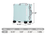 20 Inch Carry On Luggage, Aluminum Frame ABS Hard Shell Suitcase with USB Charging Port, Foldable W2787P536983
