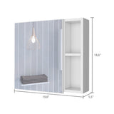 Minsk Medicine Cabinet, Mirror, Two External Shelves, Single Door Cabinet, Three Interior Shelves B128P148750