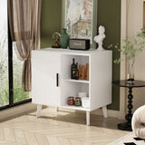 Sideboard Buffet Kitchen Storage Cabinet, Accent Cabinet with Solid Wood Feet for Decorated Doors, W808P263759