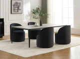 Set Of 1 Upholstered Kitchen & Dining Room Barrel Mid Century Modern Round Velvet Dining W3244P308286