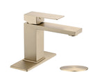 Bathroom Faucet Single Hole, Single Handle Stainless Steel Faucet for Bathroom Sink with Deckplate W1224P195904