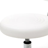 ZNTS Round Shape Adjustable Salon Stool with Back and Line White 46930452