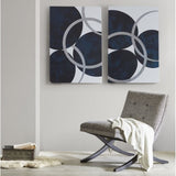 Silver Foil Abstract 2-piece Canvas Wall Art Set B03596689