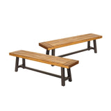 Outdoor Carlisle Benches, Sandblasted Brown Rustic Metal 54562.00
