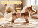 Plush Toddler Rocker Kids Rocking Horse with Solid Wooden Base Premium Ride-On Toy for Little 18291222