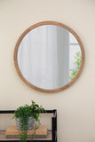 ZNTS 20" x 20" Circle Wall Mirror with Wooden Frame, Wall Mirror for Living Room, Dining Room, Foyer, W2078124340