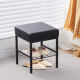 Velvet Vanity Footstool Ottoman 13" x 13" x 16", Soft Padded Seat with Furry Velvet Cover, Modern 41725909