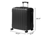ABS Trolley Case 20in 24in 28in 3PCS Suitcase Set Vertical Striped Frosted Case Suitcase Black 70818180