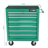 7 DRAWERS MULTIFUNCTIONAL TOOL CART WITH WHEELS-GREEN 87732434