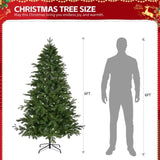6 FT Pre-lit Artificial Christmas Tree, Holiday Xmas Tree with 300 Warm White Lights, 728 Branch 19835251