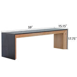 Dining Bench, Wood Bench Multicolored Bench Indoor Home Bedroom Bed End Restaurant Modern Hallway W2729P198989