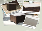 2 Pieces Wicker Outdoor Ottomans 16276704