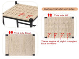 Set of 2 Woven Bar Stools with Backrest Paper Rope Weave Dining Chairs for Kitchen Island W1757P254843
