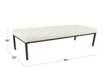 Tufted Metal Bench - Stain-Resistant Cream Woven 74063266