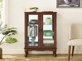 Curio Cabinet Lighted Curio Diapaly Cabinet with Adjustable Shelves and Mirrored Back Panel, 28760961