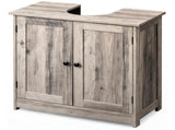 2-Door 2-Shelf MDF Washbasin Cabinet with Melamine Finish 23.55*11.69*23.62in Washed Grey 06015804