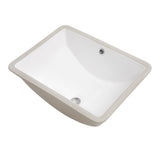 ZNTS Bathroom Sink Rectangle Deep Bowl Pure White Porcelain Ceramic Lavatory Vanity Sink Basin with W122552094