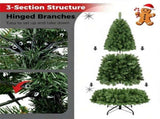 6 FT Pre-Lit Artificial Christmas Tree with 350 Dual Color LED Lights, 845 Branch Tips Hinged PVC 79630939