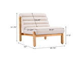 Fluffy Accent Chair Dark Beige with Natural Solid Wood Frame N767P366257E
