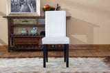 Urban Style Solid Wood Leatherette Padded Parson Chair, White, Set of 2 T2574P164535