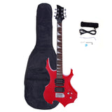 ZNTS Novice Flame Shaped Electric Guitar HSH Pickup Bag Strap Paddle Rocker Cable Wrench Tool Red 29570435