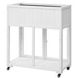 TOPMAX Patio 35.4''x17.7''x37.4'' Mini Wood Cold Frame, Compact 2 Doors Garden Greenhouse with N717P229026K
