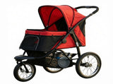 Red 3-Wheel Pet Stroller for Small & Medium Dogs, Adjustable Canopy, Safety Tether, Storage Basket 15859512