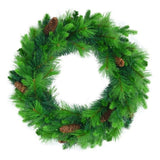 6FT Grass Green Christmas Tree, Large Branches Pine Tree, Pre-Lit Set with Tree & Garland & Wreath, N704P198445F