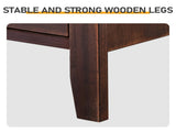 Brown P2 density board solid wood veneer frame 75*40*61CM two drawers with upper compartment 38698742
