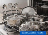 Stainless Steel 10-Piece Cookware Set with Lids and Utensils 33988809