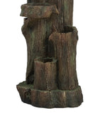 ZNTS 11x13.4x31.5" Rustic Decorative Tree Trunk 5 Tier Water Fountain, with Light Pump, for Indoor W2078138956