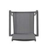 Outdoor Modern Aluminum Dining Chair with Mesh Seat , Gun Metal Gray and Dark Gray 66800.00GRY