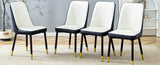 Modern Two-Tone PU Dining Chairs - White and spliced chairs With Gold Decorated Legs.White and W1151P217981