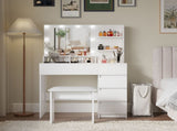 Vanity, Makeup Vanity Desk Set Mirror & Light, Dressing Table Storage Lots , 3 Lighting Modes W2139P194438