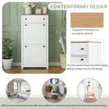 ON-TREND Functional Entryway Organizer with 2 Flip Drawers, Wood Grain Pattern Top Shoe Cabinet with WF308547AAK