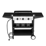 3-Burner Flat Top Gas Griddle Cooking Station with Ceramic Coated Cast Iron Pan, 30,000 BTU Propane 71079370